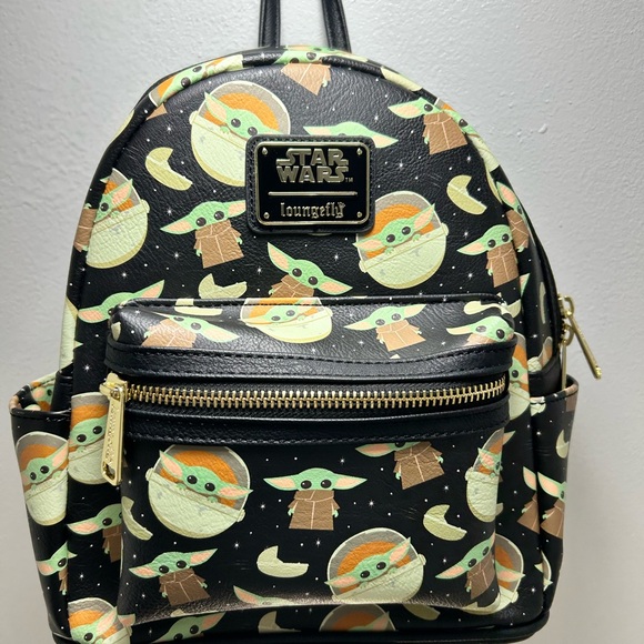 Loungefly Star Wars mini Backpack - Yoda Black with Green and Brown Accents